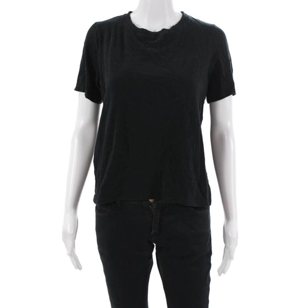M. Martin Women Basic Black Crew Neck Short Sleeve T-Shirt Size S